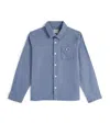 J & Josh Cotton Long-sleeve Shirt In Blue