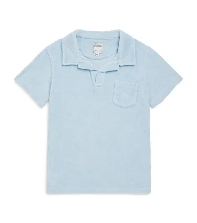 J & Josh Kids' Cotton Patch Polo Shirt In Blue