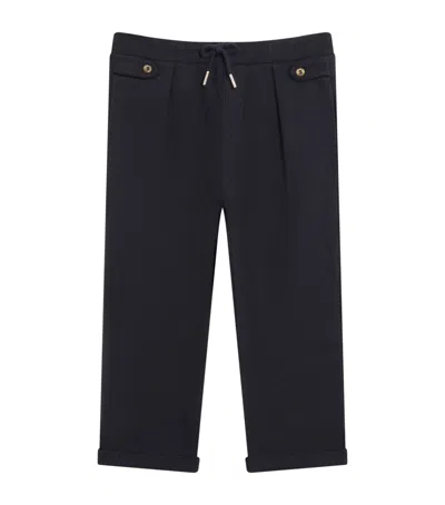 J & Josh Kids' Flannel Drawstring Trousers In Black
