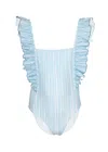 J & Josh Girl Swimsuit Stripes Blue