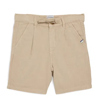 J & Josh Kids' Linen-cotton Bermuda Shorts In Beige