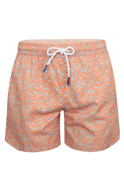 J & Josh Men Men Swim Short Orange Flowers