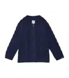 J & Josh Merino-cashmere Cable-knit Zip-up Sweater In Blue