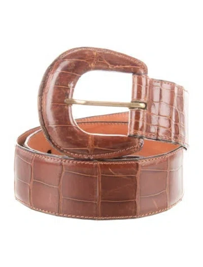 Pre-owned J & M Davidson Alligator Waist Belt In Brown