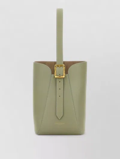 J & M Davidson Leather Nano Bucket Bag Adjustable Strap In Green