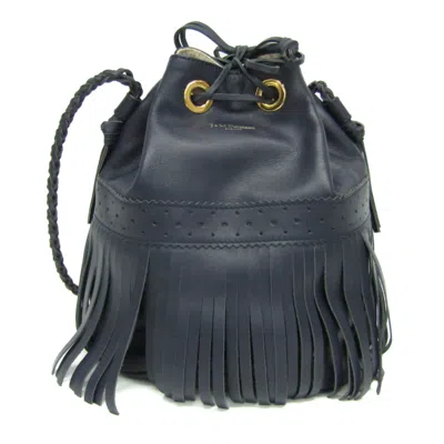 Pre-owned J & M Davidson Leather Shoulder Bag () In Blue