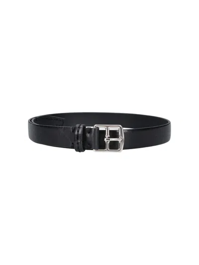 J & M Davidson Men's Leather Belt With Buckle In Black