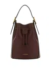 J & M Davidson Poppy Leather Drawstring Bucket Bag