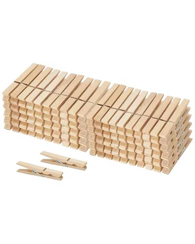 J&v Textiles 100 Pack Of Wooden Clothespins In Neutral
