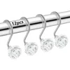 J&v Textiles J And V Textiles 12-piece Decorative Shower Curtain Rings Set In Silver