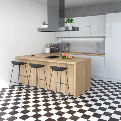 J&v Textiles 12" X 12" X 0.6mm Vinyl Tile In Black