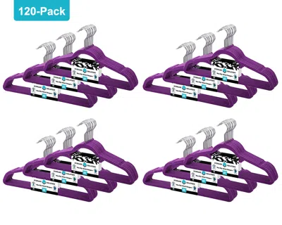 J&v Textiles 120 Pack - Premium Velvet Non-slip Hanger With 360 Degree Rotatable Hook
