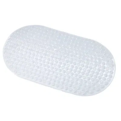 J&v Textiles 15"x27" Non Skid Oval Bubble Bath Mat In Clear
