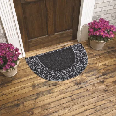 J&V TEXTILES 16''X28'' HALF MOON DOOR MAT - 2 COLORS!