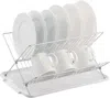 J&v Textiles 17 Inch X Shaped Stainless Steel 2-tier Dish Rack For Kitchen Counter In White