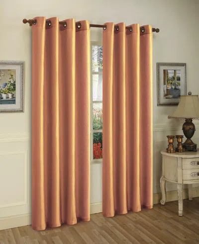 J&v Textiles J & V Textiles 2 Panels Solid Grommet Faux Silk Window Curtain Drapes Treatment In 84" Length