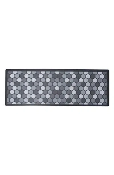 J&v Textiles J And V Textiles 20" X 55" Anti Fatigue Kitchen Mat In Black/grey