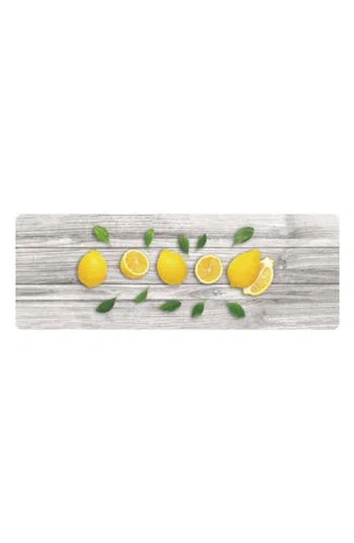 J&v Textiles J And V Textiles 20" X 55" Anti Fatigue Kitchen Mat In Lemons