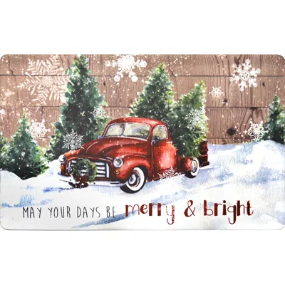 J&v Textiles 20"x32" Holiday Themed Cushioned Anti-fatigue Kitchen Mat (may Your Days Be Merry)