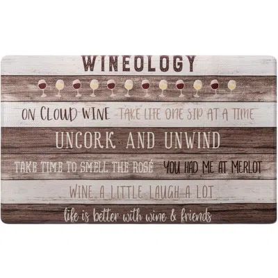 J&v Textiles 20"x36" Feel At Ease Anti-fatigue Kitchen Mat (wineology)