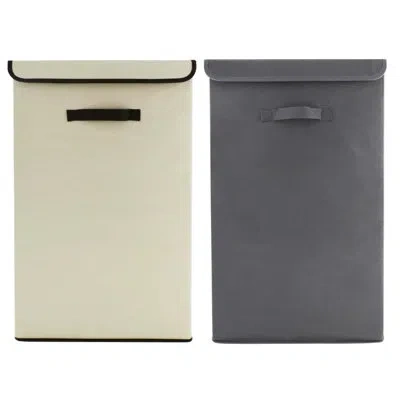 J&v Textiles 2-pack Large Laundry Basket, Waterproof, Freestanding Laundry Hamper, Collapsible Tall Clothes Hampe In Multi