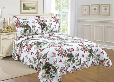J&v Textiles 3-piece Cotton Blend Reversible Quilt Set
