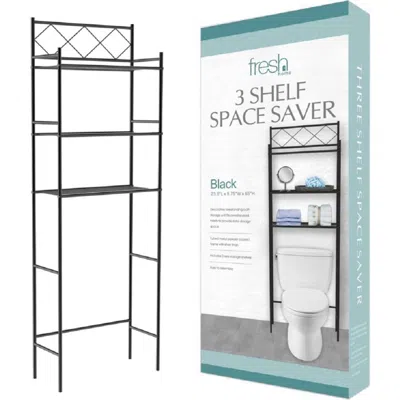 J&v Textiles J And V Textiles 3-shelf Metal Bathroom Organizer In Black
