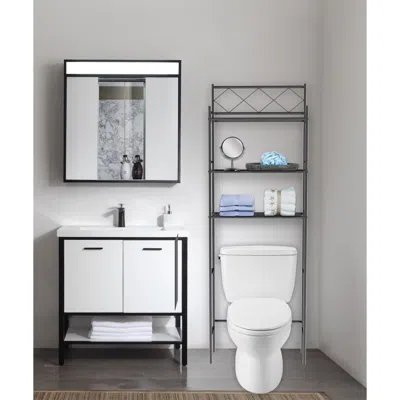 J&v Textiles J & V Textiles 3-shelf Metal Bathroom Organizer Over The Toilet, Bathroom Space Saver