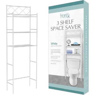 J&v Textiles J And V Textiles 3-shelf Metal Bathroom Organizer In White