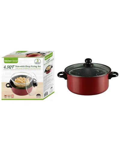 J&v Textiles 3pc Deep Fryer Set In Red
