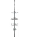 J&v Textiles 4-tier Rustproof Shower Caddy Corner Organizer With Adjustable Shelves And Tension Pole In Gray