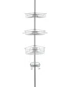 J&v Textiles 4-tier Rustproof Shower Caddy Corner Organizer With Adjustable Shelves And Tension Pole In Gray