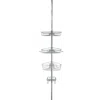 J&v Textiles 4-tier Rustproof Shower Caddy Corner Organizer With Adjustable Shelves And Tension Pole In Grey