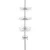 J&v Textiles 4-tier Rustproof Shower Caddy Corner Organizer With Adjustable Shelves And Tension Pole In Silver