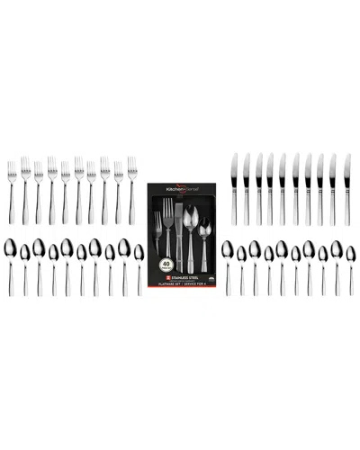 J&v Textiles 40pc Stainless Steel Silverware Set