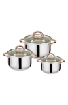 J&v Textiles J And V Textiles 6-piece Stainless Steel Casserole Set In Silver