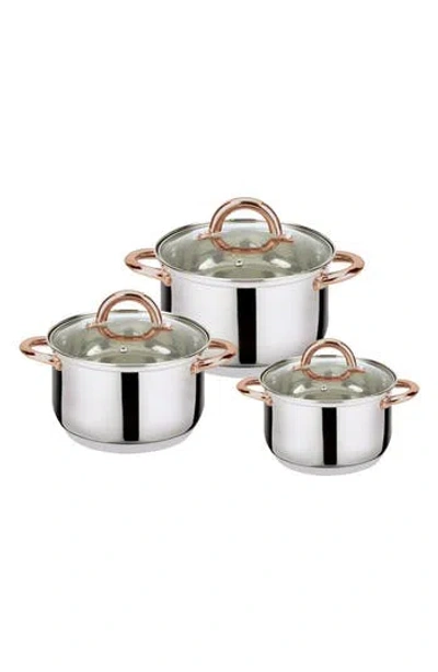 J&V TEXTILES J AND V TEXTILES 6-PIECE STAINLESS STEEL CASSEROLE SET