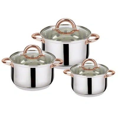 J&v Textiles 6 Piece Stainless Steel Non Stick Cookware Set In Silver
