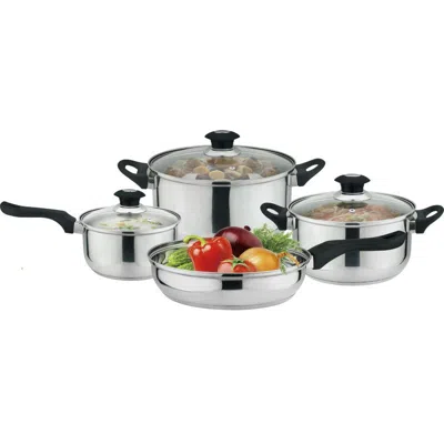 J&v Textiles 7-piece Kitchen Cookware Set, Pots And Pans In Metallic