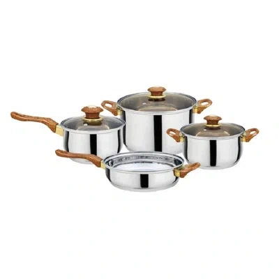 J&v Textiles 7 Pieces Stainless Steel Cookware Set In Silver