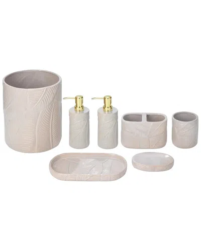 J&v Textiles 7pc Bathroom Accessories Set In Neutral