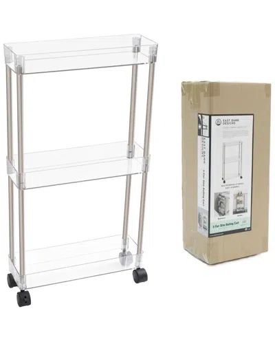 J&v Textiles Acrylic 3-tier Cart - Slim In Transparent