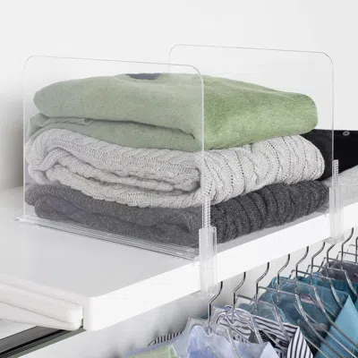 J&v Textiles Acrylic Closet Shelf Divider And Separator In Neutral