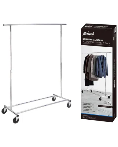 J&v Textiles Adjustable Foldable Garment Rack In Silver
