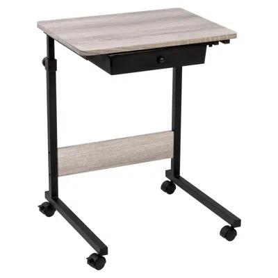 J&v Textiles Adjustable Overbed Bedside Table With Wheels (hospital And Home Medical Use)