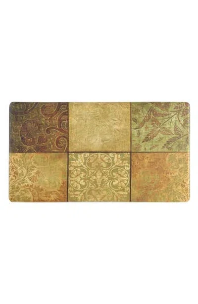 J&v Textiles J And V Textiles Anti Fatigue Kitchen Mat In Green Mosaic Tiles