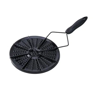 J&v Textiles Arepa Grill For Stovetop & Gas Burner – Colombian Arepa Grill, Heat Diffuser Plate For Even Cooking, In Black