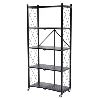 J&v Textiles Assembled Black Foldable Metal Storage Shelving Unit - 3 Sizes! In Gray