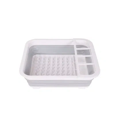 J&v Textiles Collapsible Plastic Dish Rack In Gray