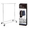 J&v Textiles Commercial Grade Foldable Garment Rack - Adjustable & Rolling